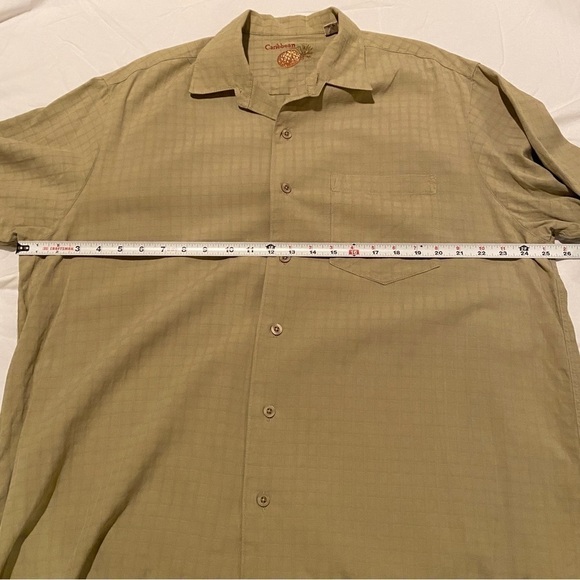 Caribbean Button Up Men’s Loose Shirt Casual Vacation Shirt Sz XL Silk & Cotton - Picture 12 of 14